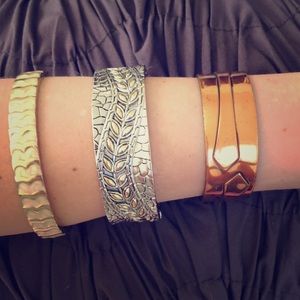 Set of 3 boho cuff bracelets